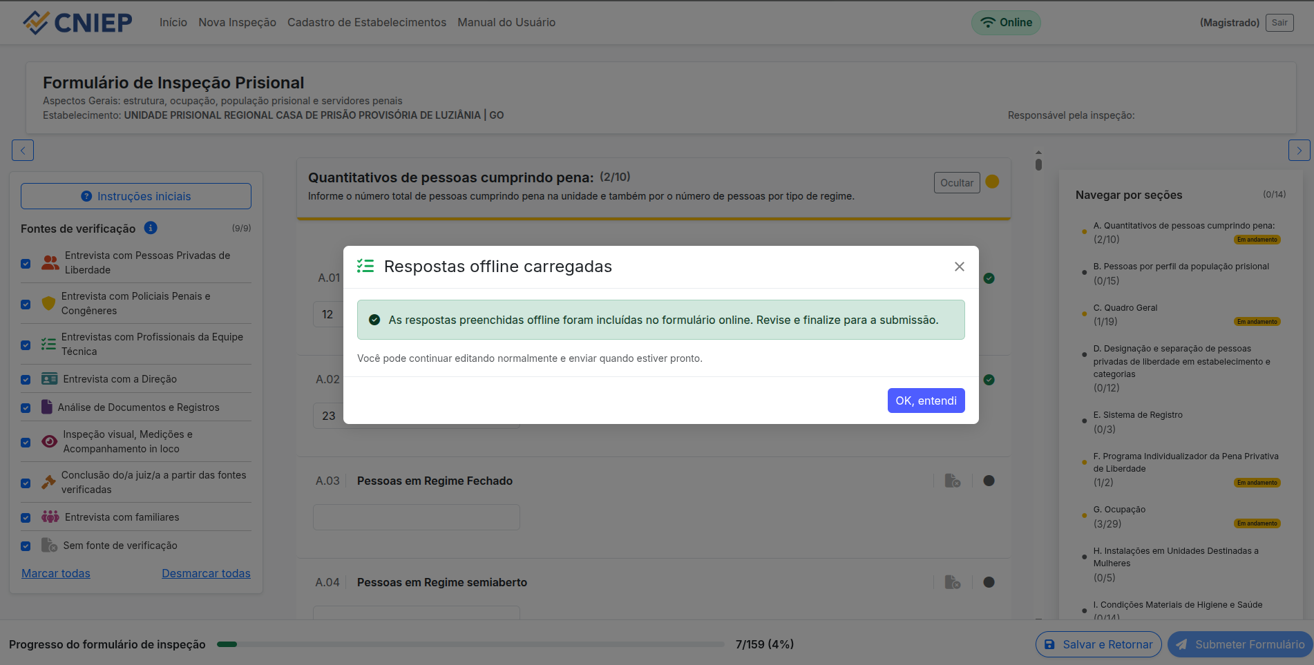 Retorno online