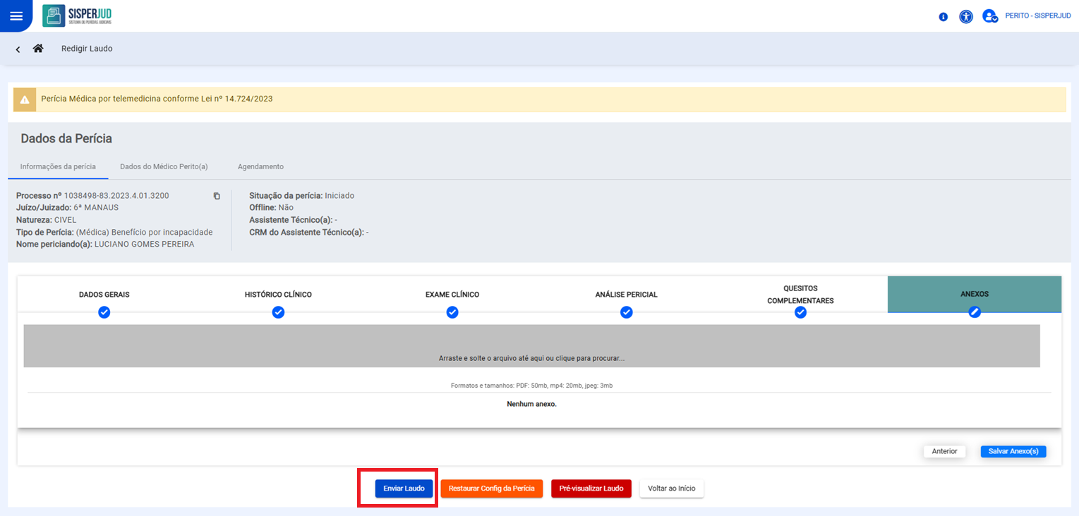 Botão próximo habilitado