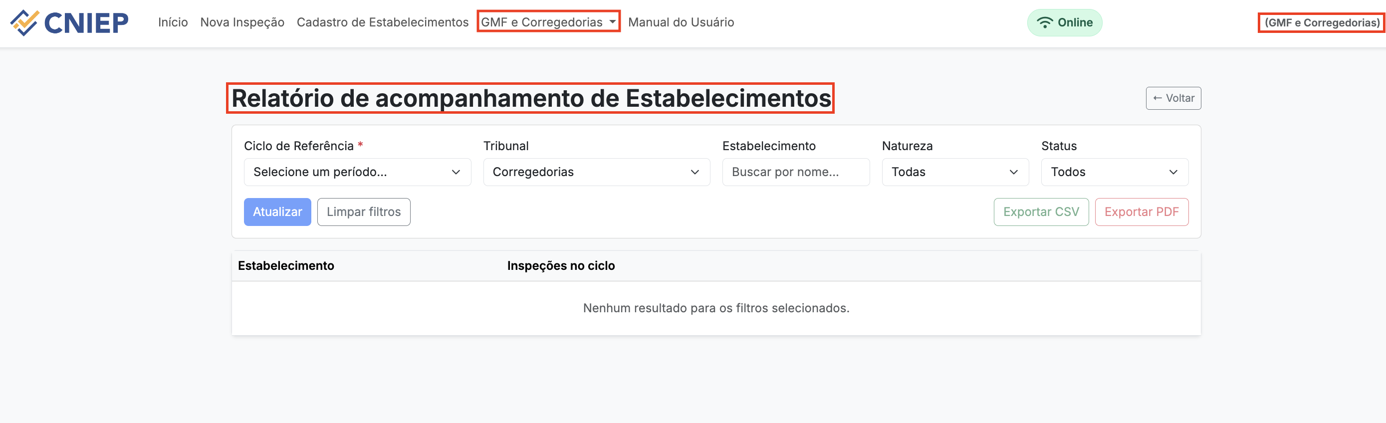 GMF/Corregedoria Acompanhamento
