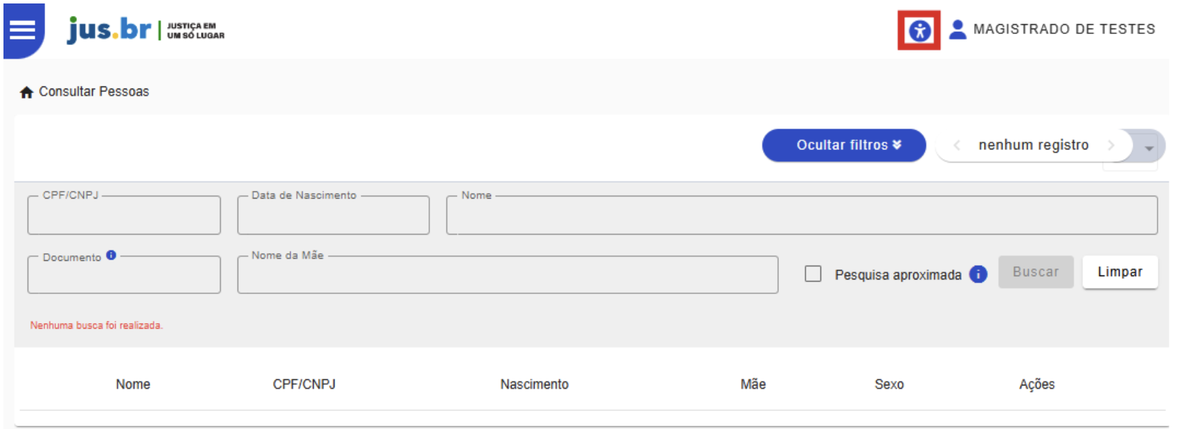 Figura 10 - Menu de Acessibilidade