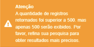 Figura 21 - Alerta para refinar a busca