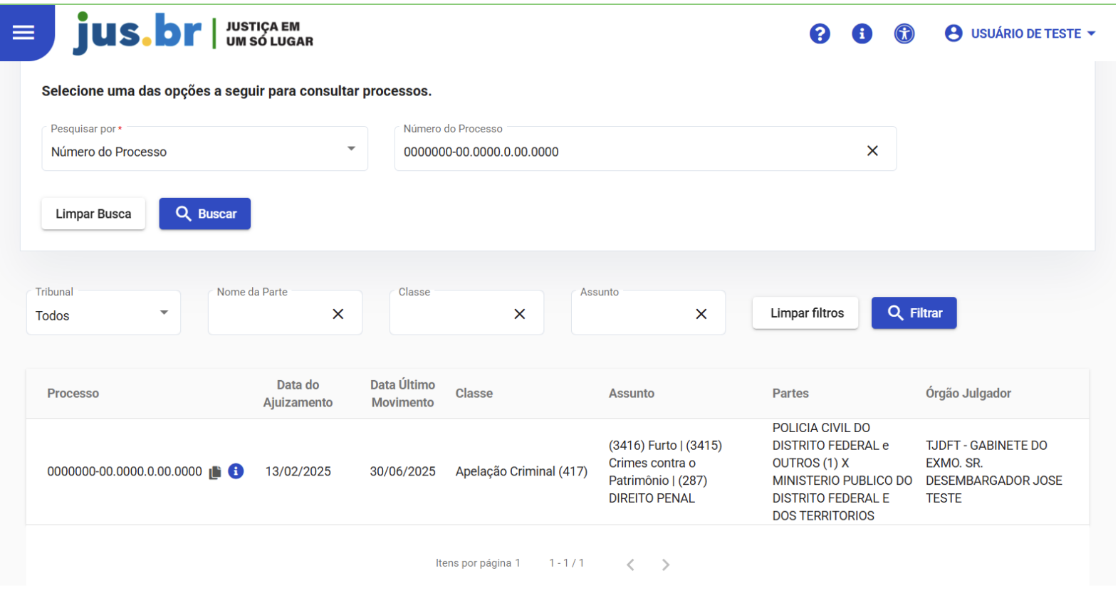 Figura 29 - Portal Jus.br mostrando mais detalhes do processo