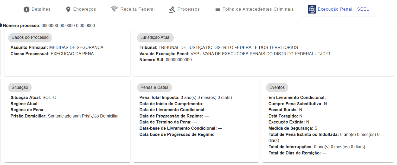 Figura 34 -  Aba de Execução Penal – SEEU