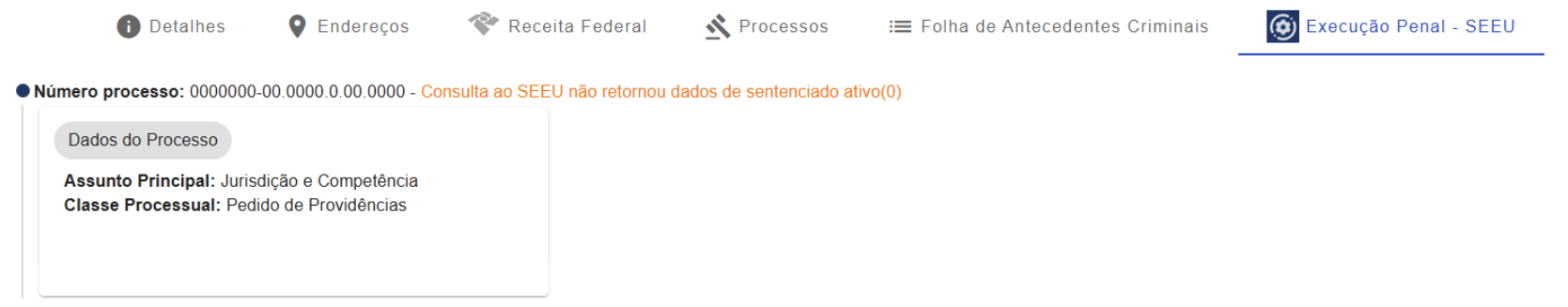 Figura 35 -  Processo de execução penal não ativo
