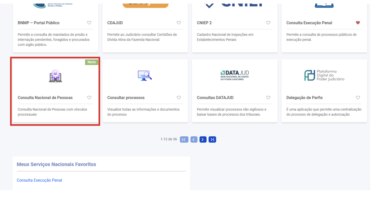 Figura 4 - Serviço da Consulta Nacional de Pessoas no Portal