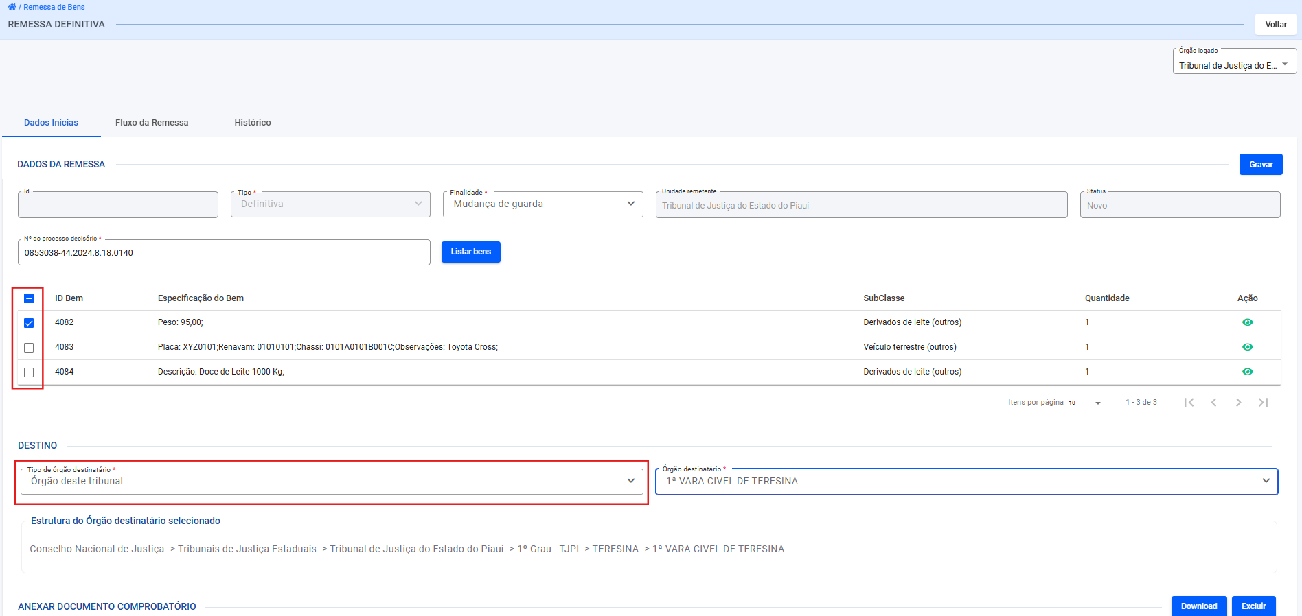 Figura 95 - Listagem de bens.