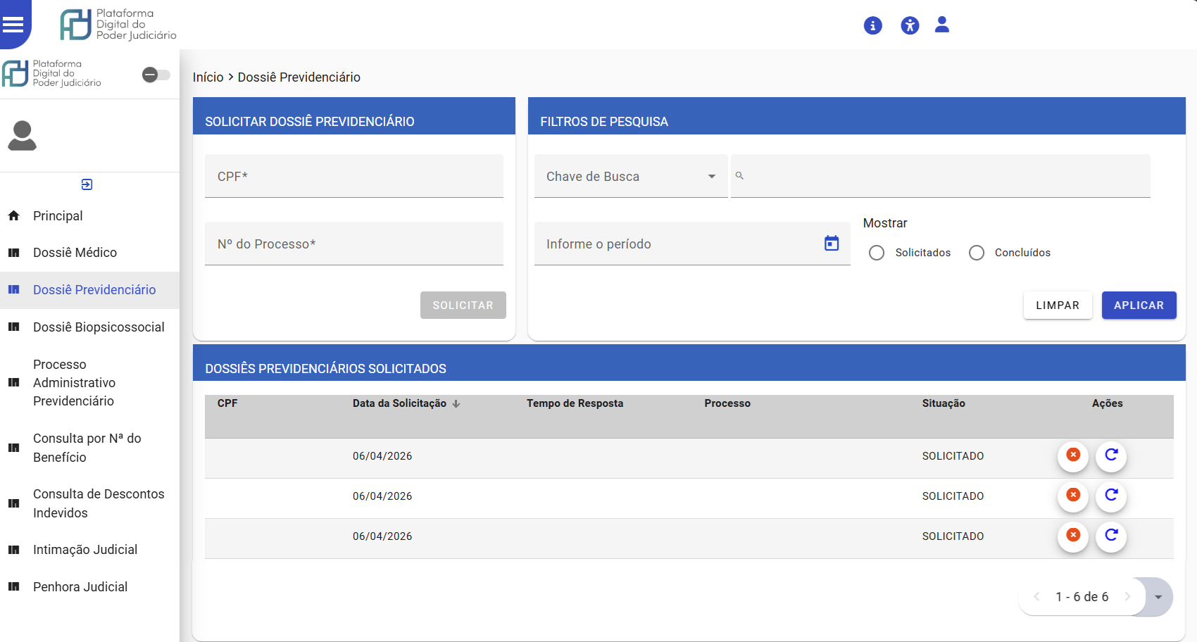 Solicitar Dossiê Previdenciário