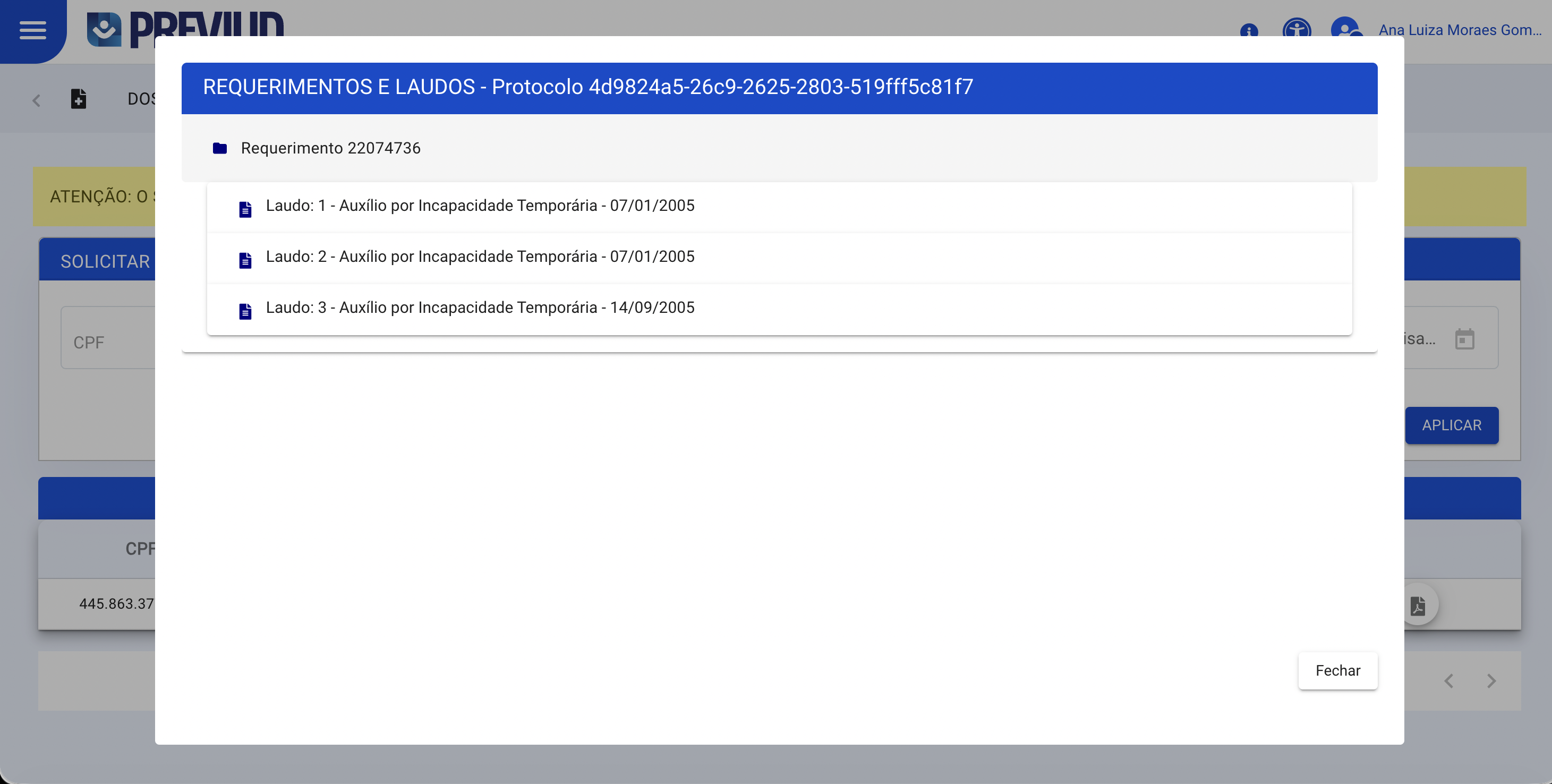 Visualizar Dossiê Médico
