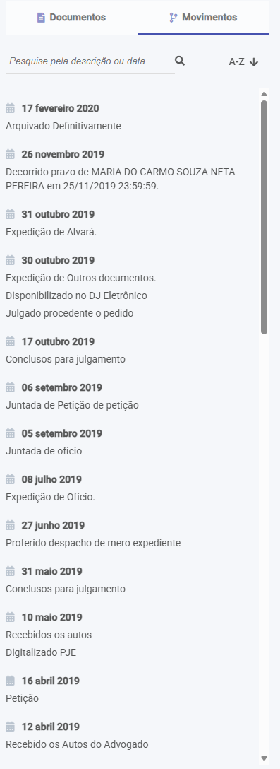 Autos Digitais - Movimentos