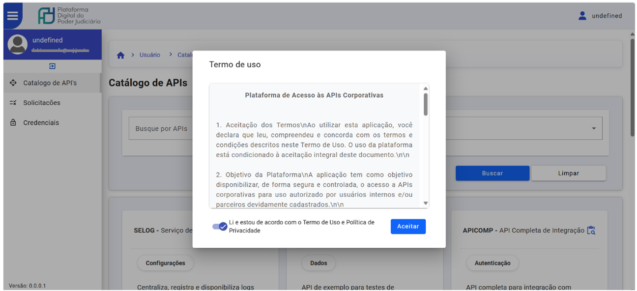 Ao clicar no botão “Prosseguir”, o usuário será redirecionado para o sistema externo Gestão de Clientes.
