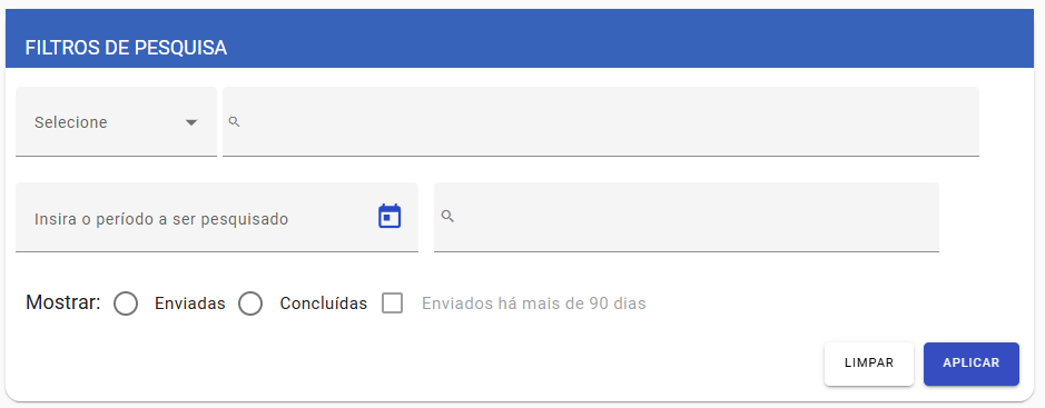 Filtros Intimação Judicial