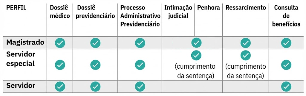 Perfis de acesso ao PREVJUD