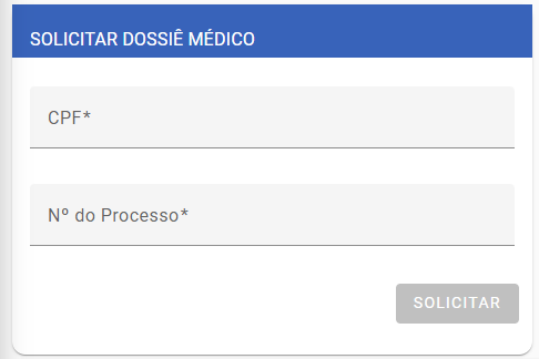 Box Solicitar Dossiê Médico