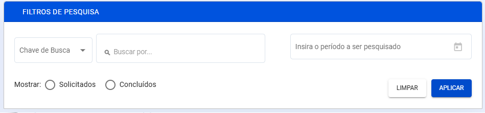 Box Filtros de Pesquisa