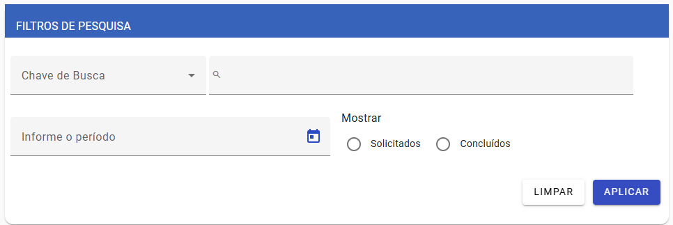 Box Filtros de Pesquisa