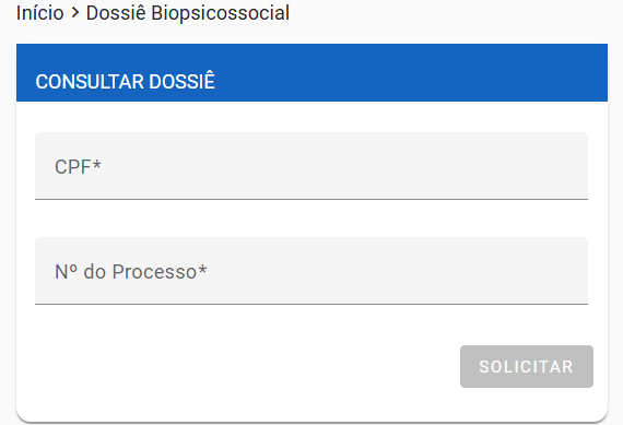Formulário Dossiê Biopsicossocial