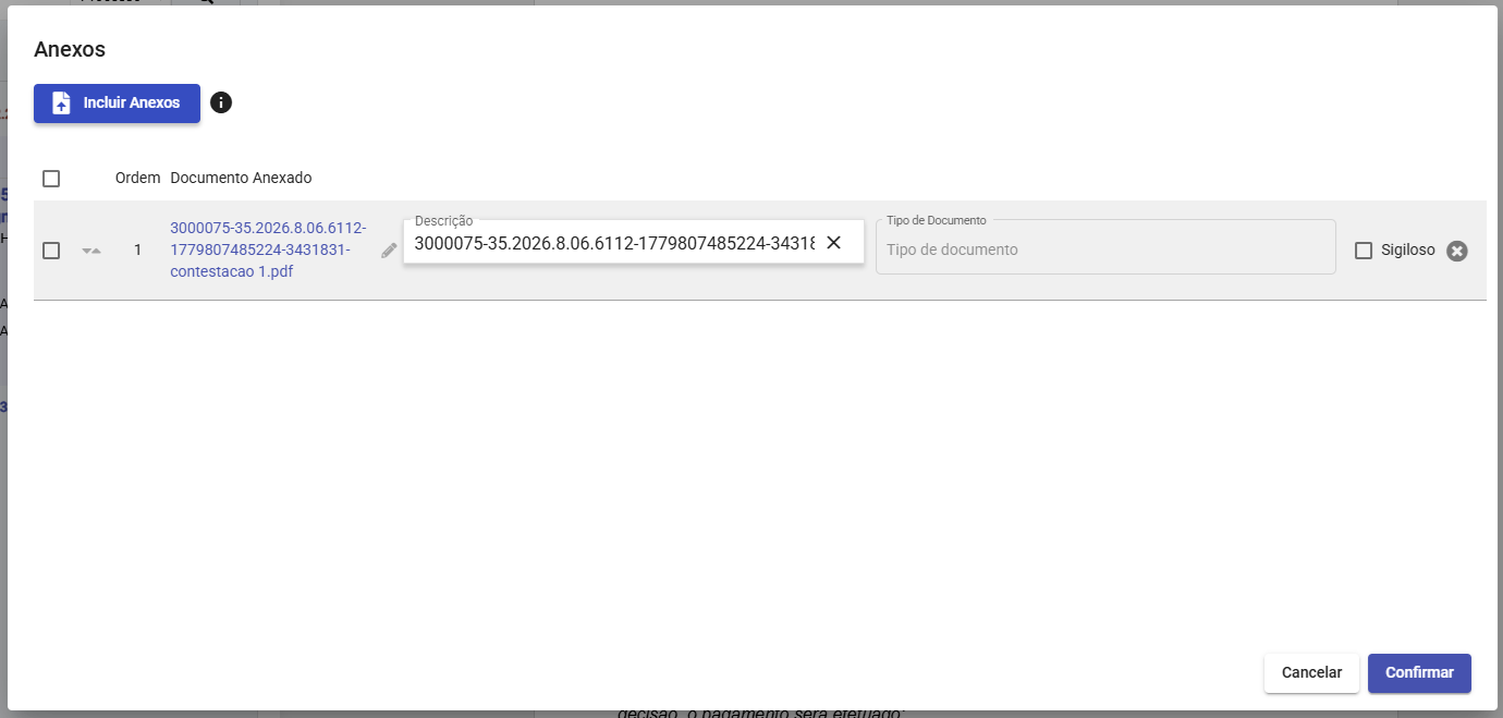 Modal Anexar Documento
