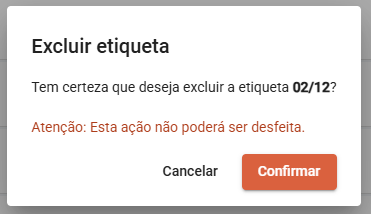 Modal Excluir Etiqueta
