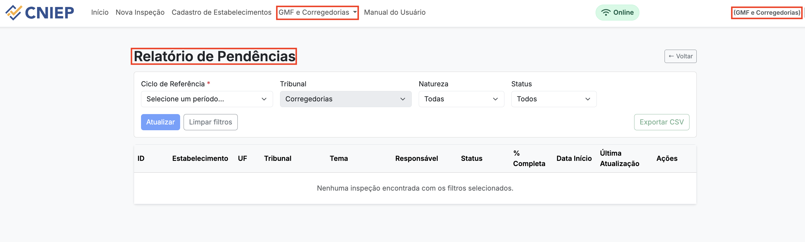 GMF/Corregedoria Acompanhamento