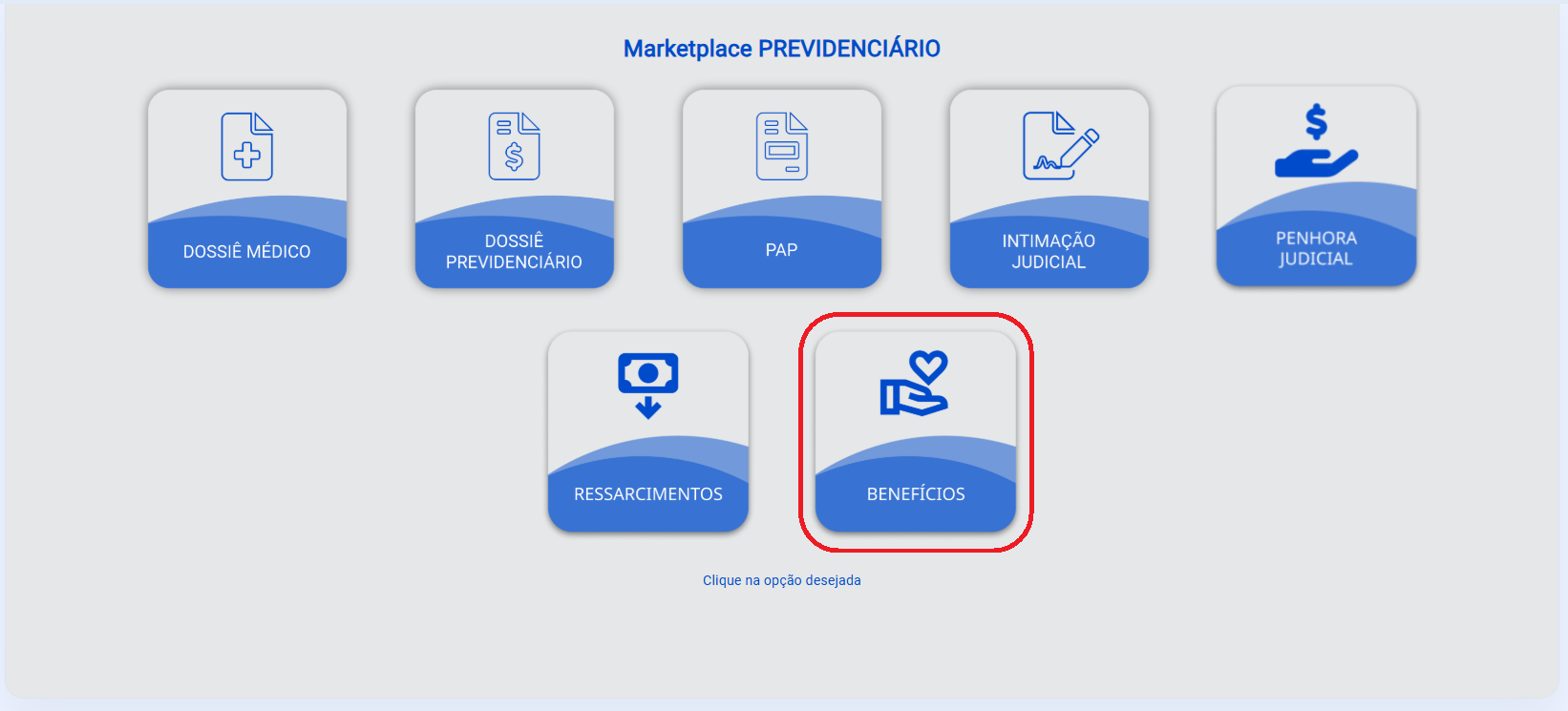 Página inicial Benefícios